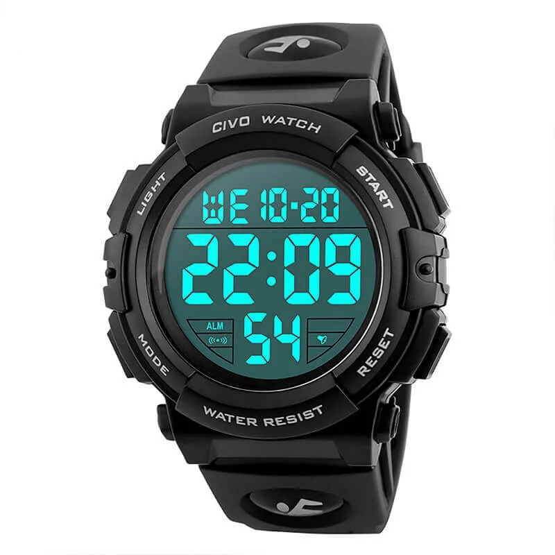 1258C | Quartz Digital Men Watch | Rubber Band