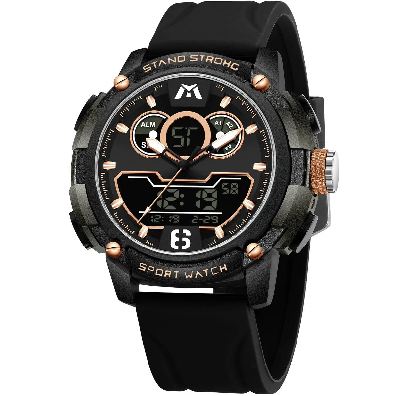 Analog Digital Watch | Rubber Band | 8268M