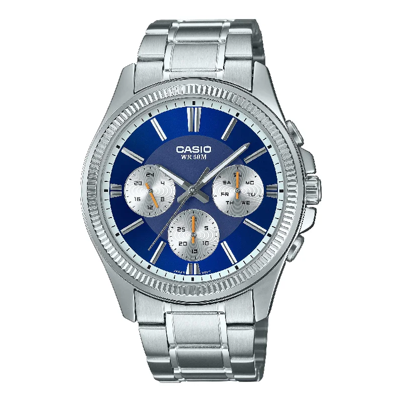 Casio Men's Analog Stainless Steel Band Watch MTP1375D-2A1 MTP-1375D-2A1