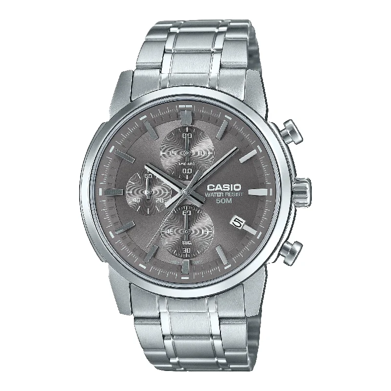 Casio Men's Analog Sporty Chronograph Stainless Steel Band Watch MTPE510D-8A MTP-E510D-8A