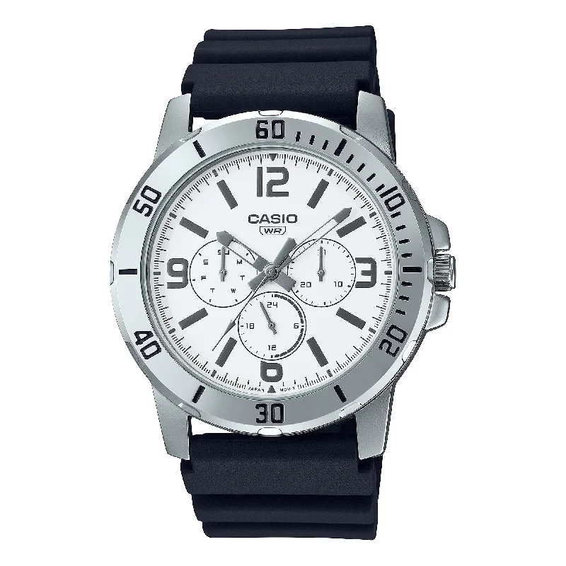 Casio Men's Analog Sporty Black Resin Band Watch MTPVD300-7B MTP-VD300-7B