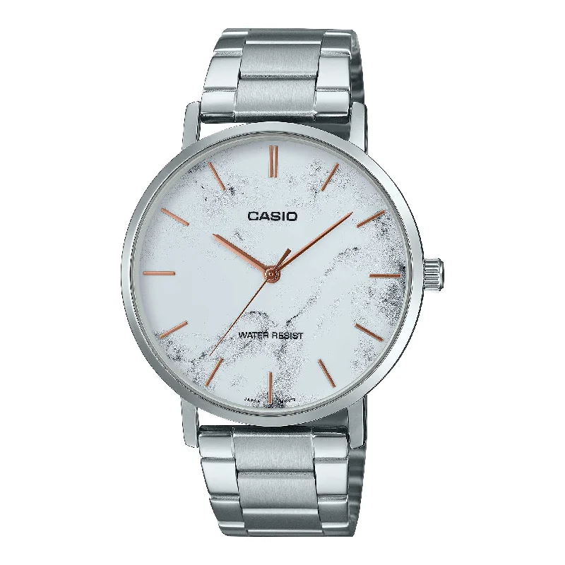 Casio Men's Analog Stainless Steel Band Watch MTPVT01DM-7A MTP-VT01DM-7A