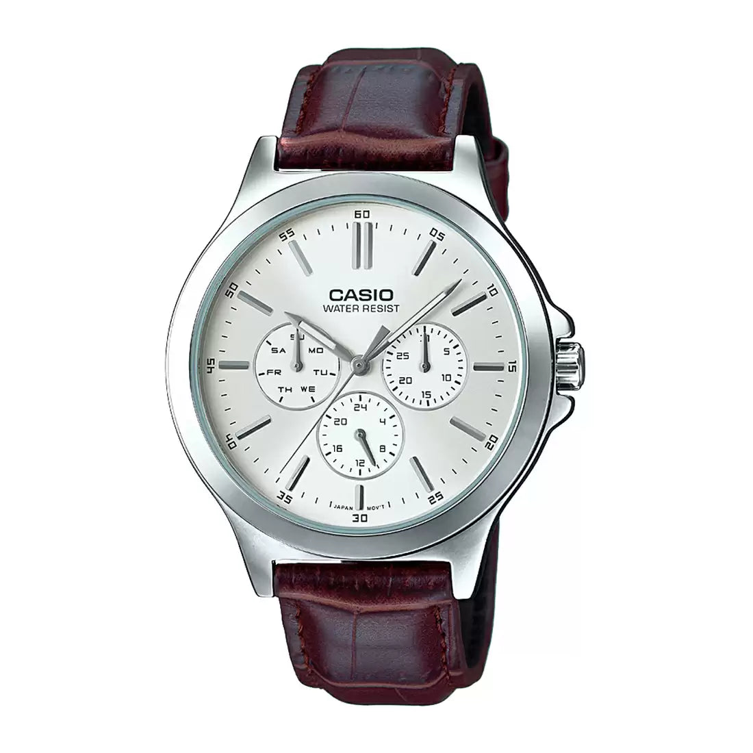 Enticer Men's Chronograph Leather Watch  - MTP-V300L-7AUDF - A1177