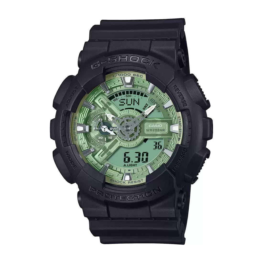 Casio G-Shock GA-110CD-1A3DR Green Analog-Digital Dial Black Resin Strap Men's Watch Shock and 200M Water Resistant G1519