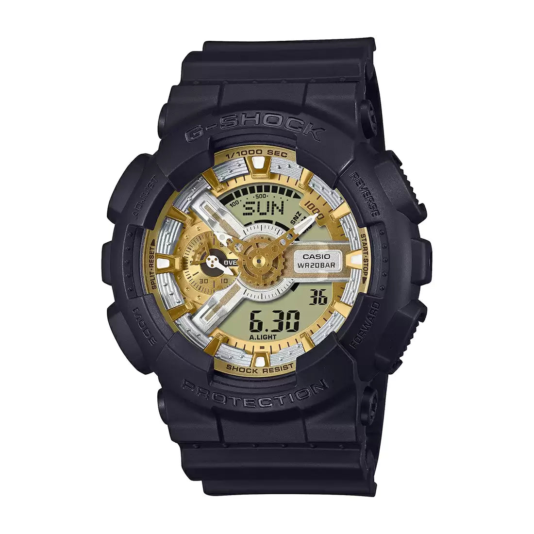 Casio G-Shock GA-110CD-1A9DR Gold Analog-Digital Dial Black Resin Strap Men's Watch Shock and 200M Water Resistant G1520