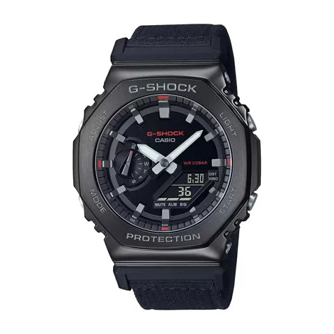 Casio G-Shock GM-2100CB-1ADR Black IP Black Analog-Digital Dial Black Cloth Band Men's Watch Shock and 200M Water Resistant G1373