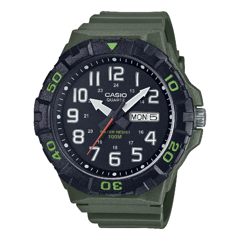 Casio Men's Standard Analog Military Green Resin Band Watch MRW210H-3A MRW-210H-3A