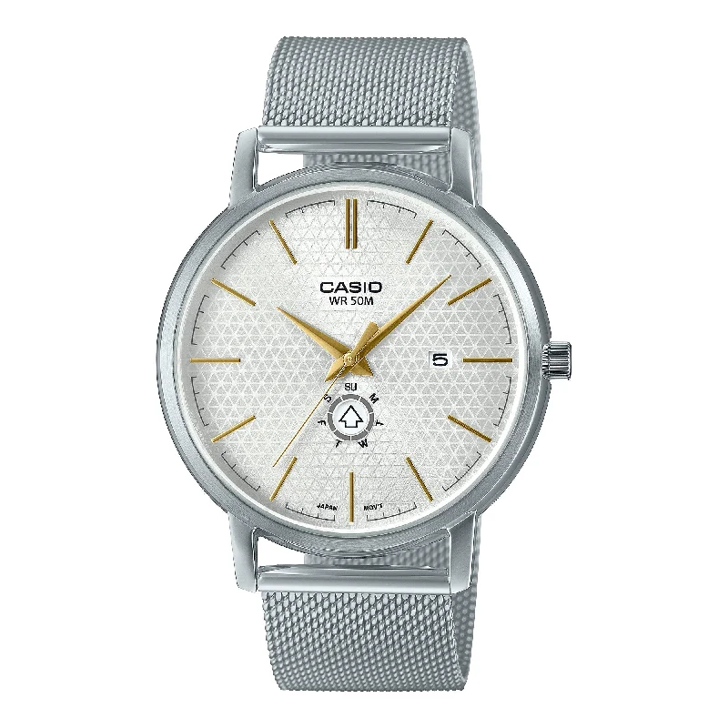 Casio Men's Analog Stainless Steel Mesh Band Watch MTPB125M-7A MTP-B125M-7A