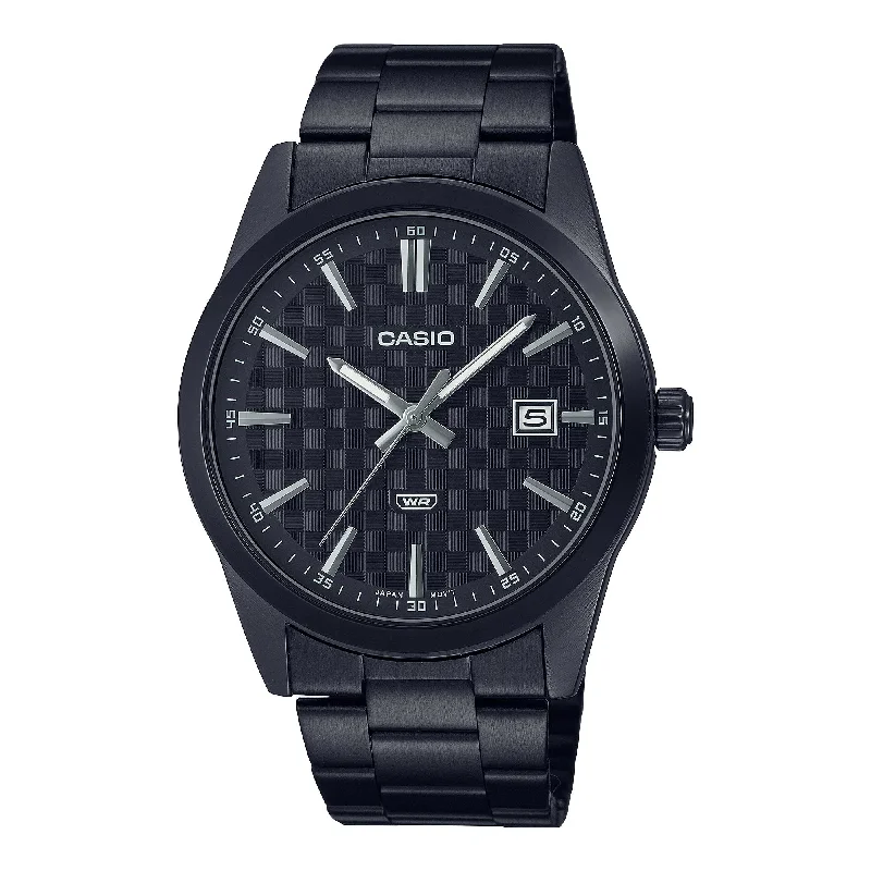 Casio Men's Analog Black Ion Plated Stainless Steel Band Watch MTPVD03B-1A MTP-VD03B-1A