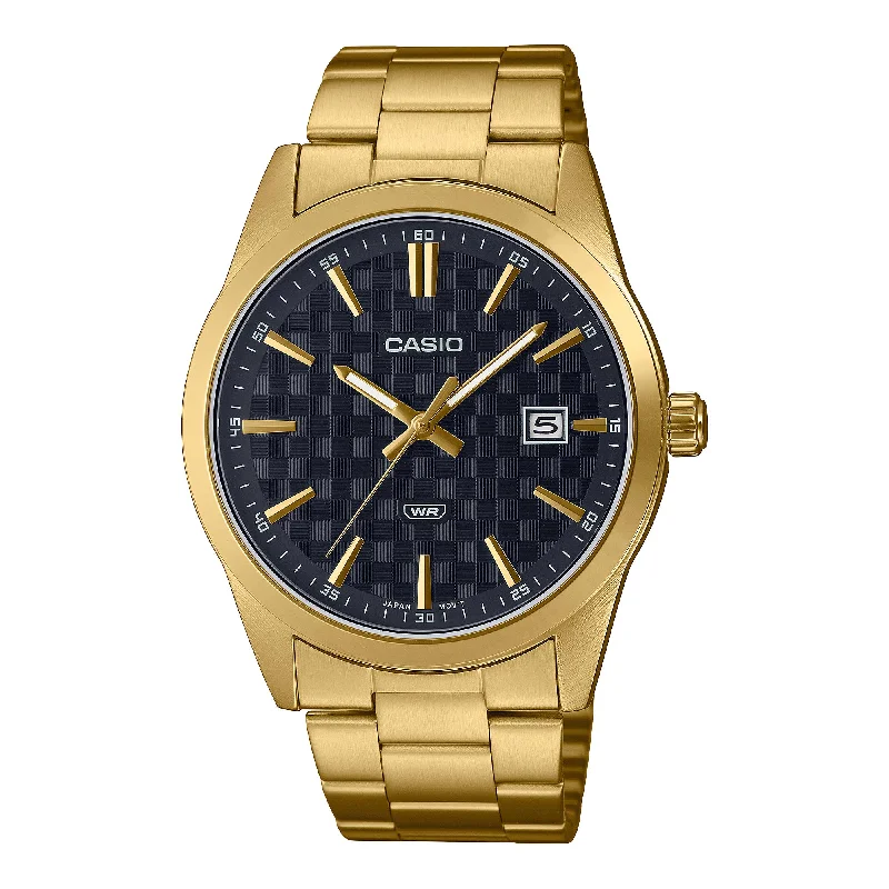 Casio Men's Analog Gold Ion Plated Stainless Steel Band Watch MTPVD03G-1A MTP-VD03G-1A