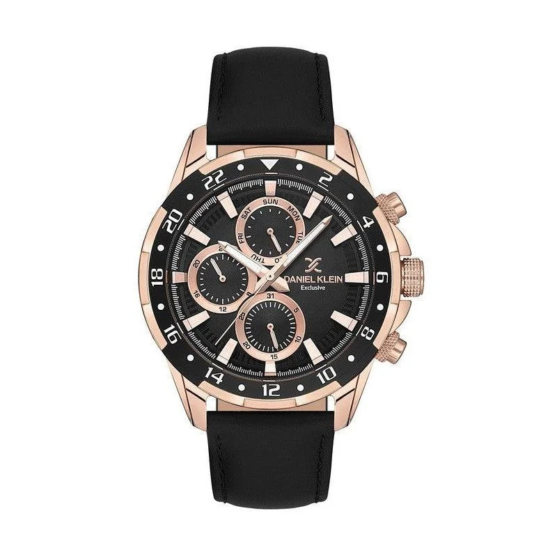 Daniel Klein Exclusive Multifunction Black Dial Watch