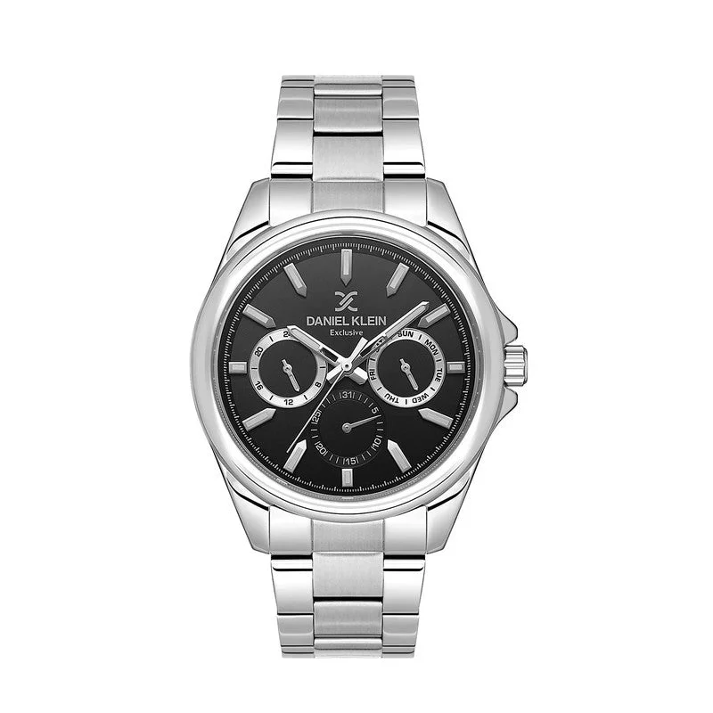 Daniel Klein Multifunction Stainless Steel Black Dial Watch