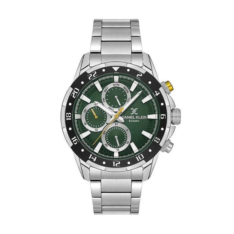 Daniel Klein Multifunction Stainless Steel Green Dial Watch