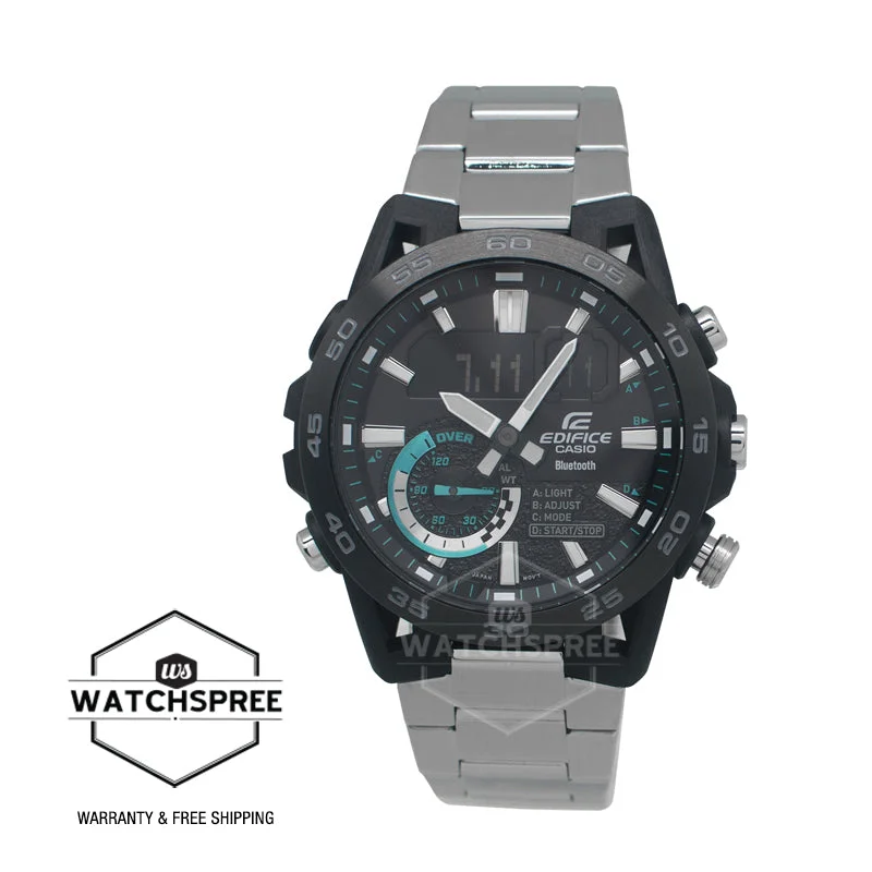 Casio Edifice SOSPENSIONE ECB-40 Lineup Bluetooth’?????¶ôÇï¶ôǝ??’?????¶ôÇï¶ôǝ?’?????¶ôÇï¶ôíôÇïÇ?ÇîÇ??€õ’??ǯ¶ôÇû¶ô¶©Ç??€õ????? Stainless Steel Band Watch ECB40DB-1A ECB-40DB-1A