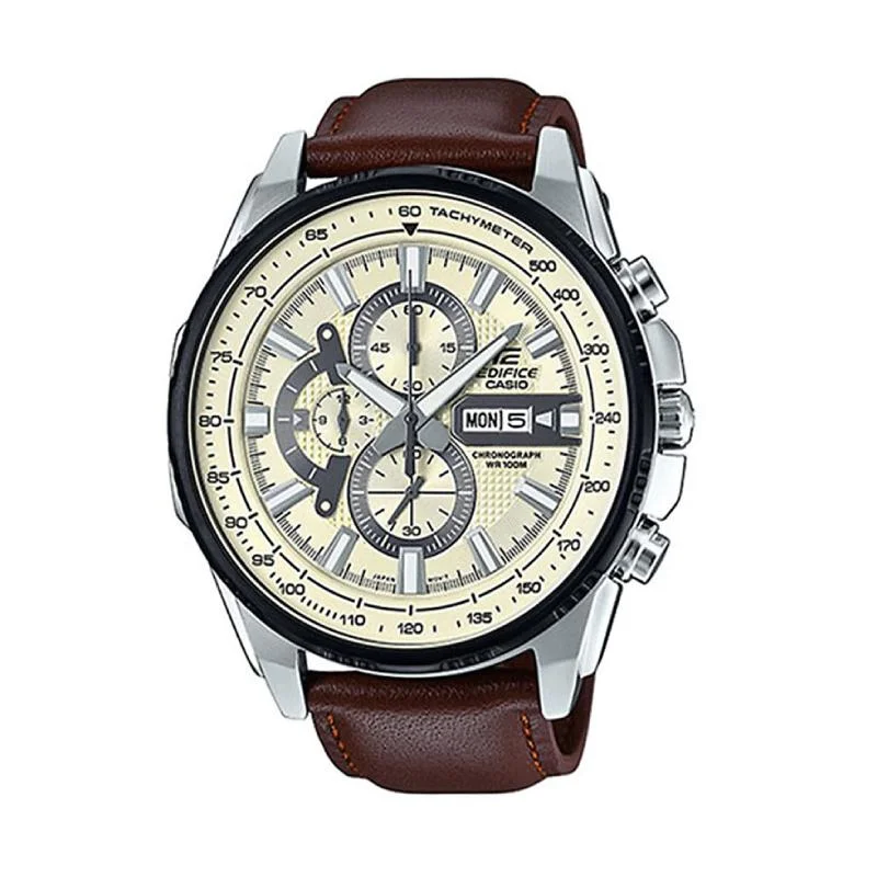 Casio Edifice Brown Genuine Leather Strap Watch EFR549L-7B EFR-549L-7B