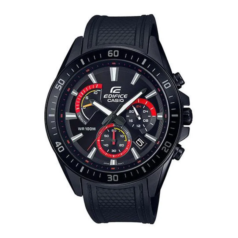 Casio Edifice Standard Chronograph Black Resin Band Watch EFR552PB-1A EFR-552PB-1A