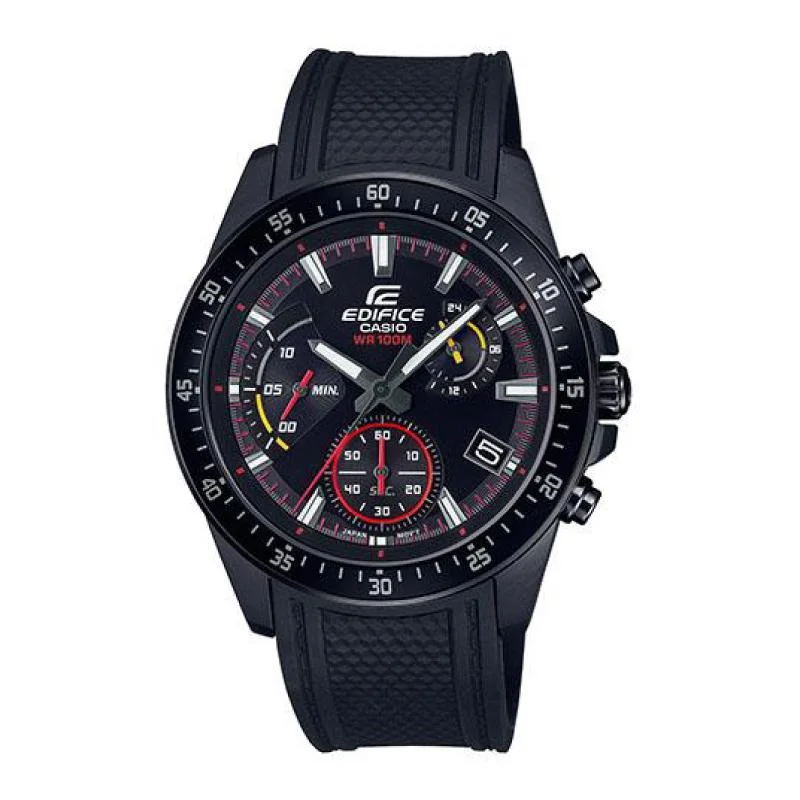 Casio Edifice Standard Chronograph Black Resin Band Watch EFV540PB-1A EFV-540PB-1A