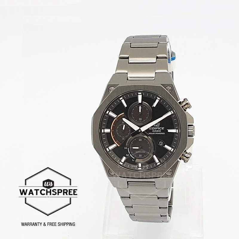 Casio Edifice Slim Line with Sapphire Crystal Grey Ion Plated Stainless Steel Band Watch EFSS570DC-1A EFS-S570DC-1A