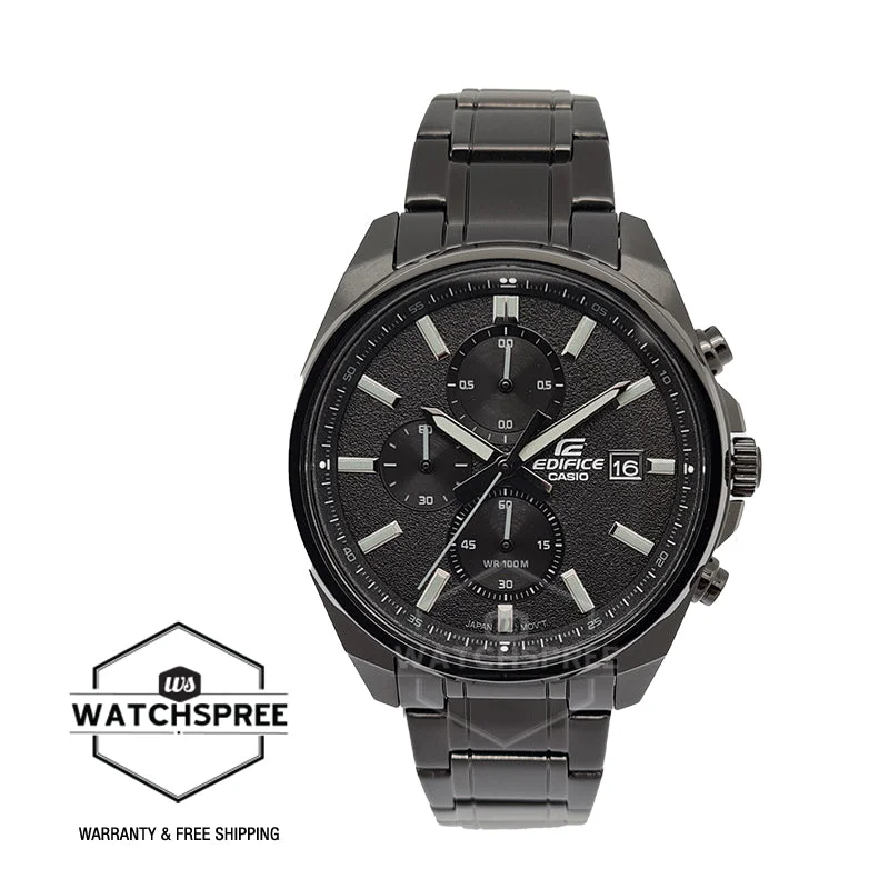 Casio Edifice Chronograph Black Ion Plated Stainless Steel Band Watch EFV610DC-1A EFV-610DC-1A