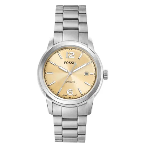 Fossil Mens Heritage Automatic Gold Dial Unisex Watch ME3231