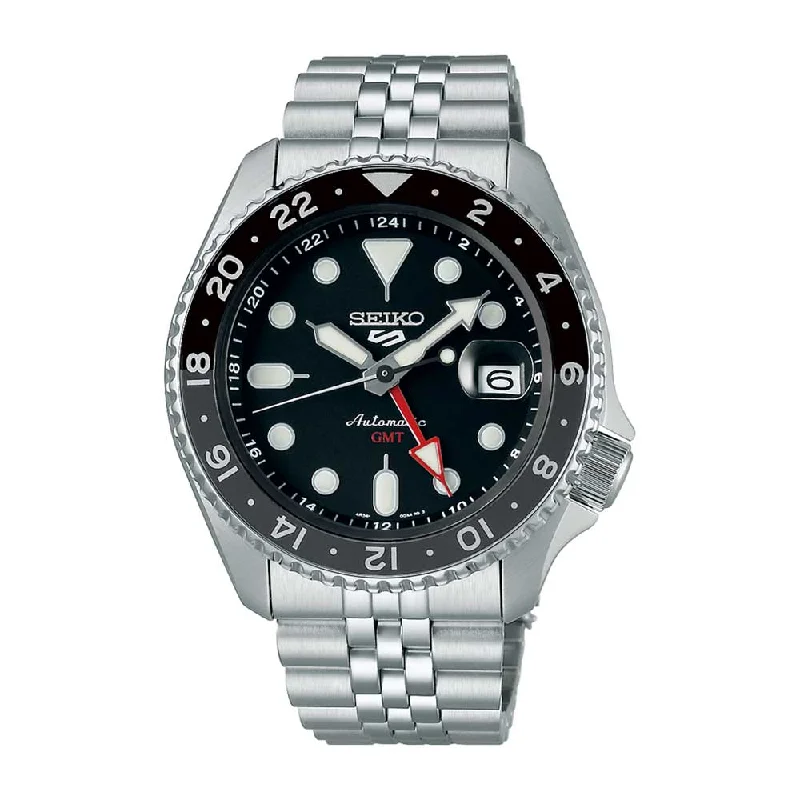 Seiko 5 Sports Automatic GMT SKX Sports Style Silver Stainless Steel Band Watch SSK001K1