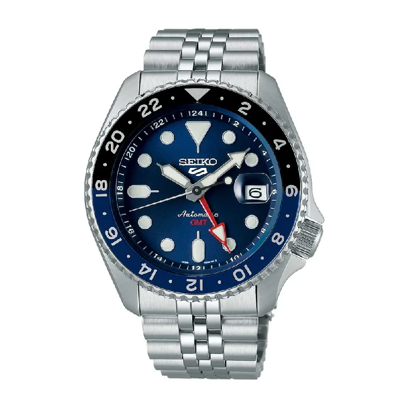 Seiko 5 Sports Automatic GMT SKX Sports Style Silver Stainless Steel Band Watch SSK003K1