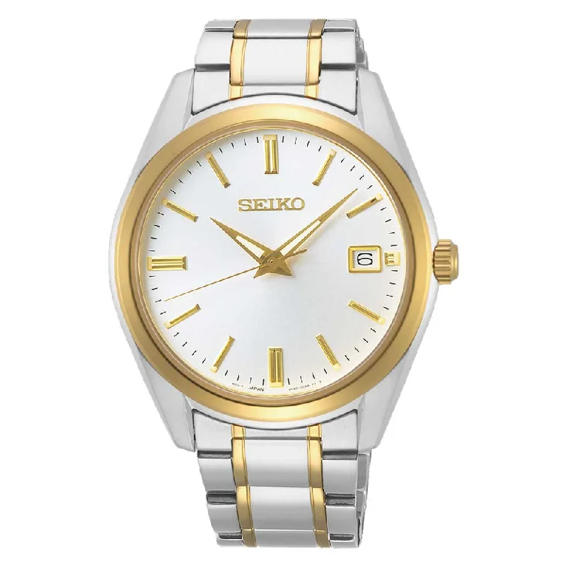 Seiko Quartz Two-Tone Stainless Steel Band Watch SUR312P1