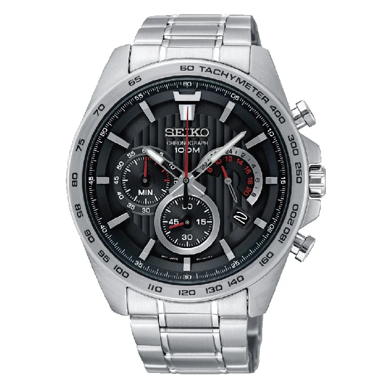 Seiko Chronograph Silver Stainless Steel Band Watch SSB299P1