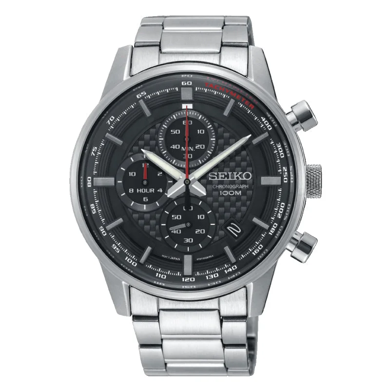 Seiko Chronograph Silver Stainless Steel Band Watch SSB313P1