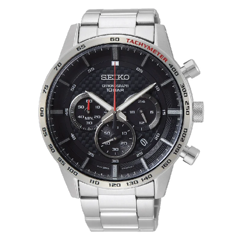 Seiko Chronograph Silver Stainless Steel Band Watch SSB355P1