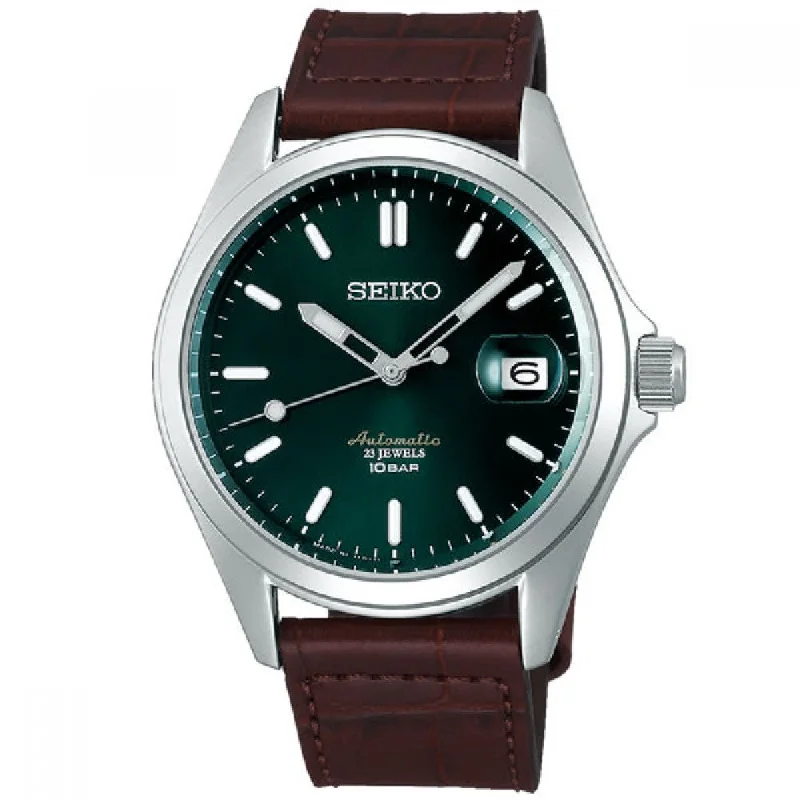 Seiko Mechanical (Japan Made) Automatic Dark Brown Leather Strap Watch SZSB018 SZSB018J