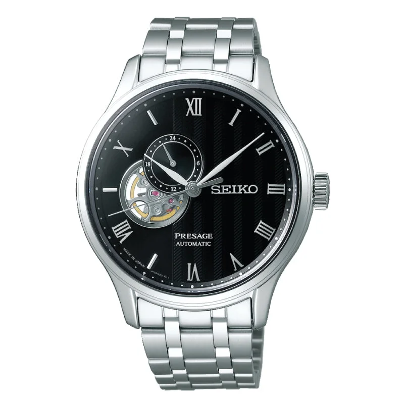 Seiko Presage (Japan Made) Open Heart Automatic Silver Stainless Steel Band Watch SARY093 SARY093J (LOCAL BUYERS ONLY)