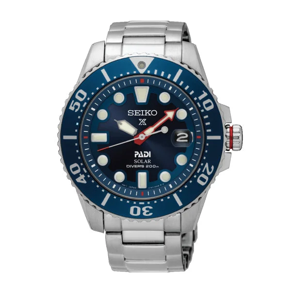 Seiko Prospex and PADI Diver's Solar Special Edition Silver Stainless Steel Band Watch SNE435P1 / SNE549P1 (LOCAL BUYERS ONLY)