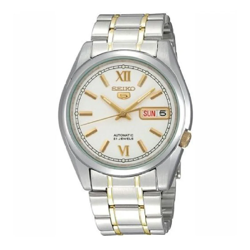 Seiko 5 Automatic Two-Tone Stainless Steel Band Watch SNKL57K1