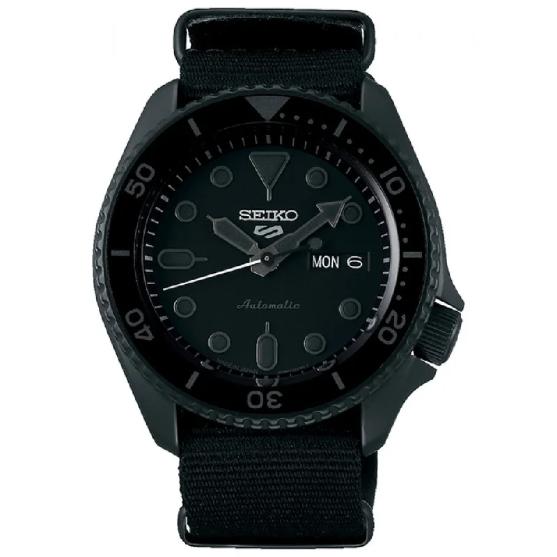 Seiko 5 Sports (Japan Made) Automatic Black Nylon Strap Watch SBSA025 SBSA025J (Not For EU Buyers) (LOCAL BUYERS ONLY)