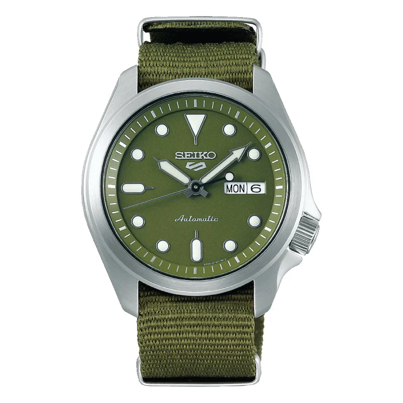 Seiko 5 Sports Automatic Olive Green Nylon Strap Watch SRPE65K1 (LOCAL BUYERS ONLY)