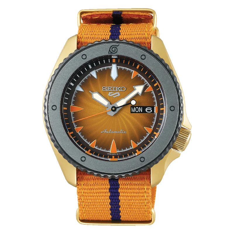 Seiko 5 Sports NARUTO & BORUTO Limited Edition (NARUTO UZUMAKI) Orange Nylon Strap Watch SRPF70K1 (LOCAL BUYERS ONLY)