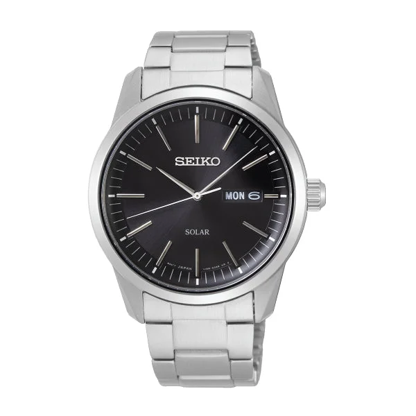 Seiko Solar Silver Stainless Steel Band Watch SNE527P1