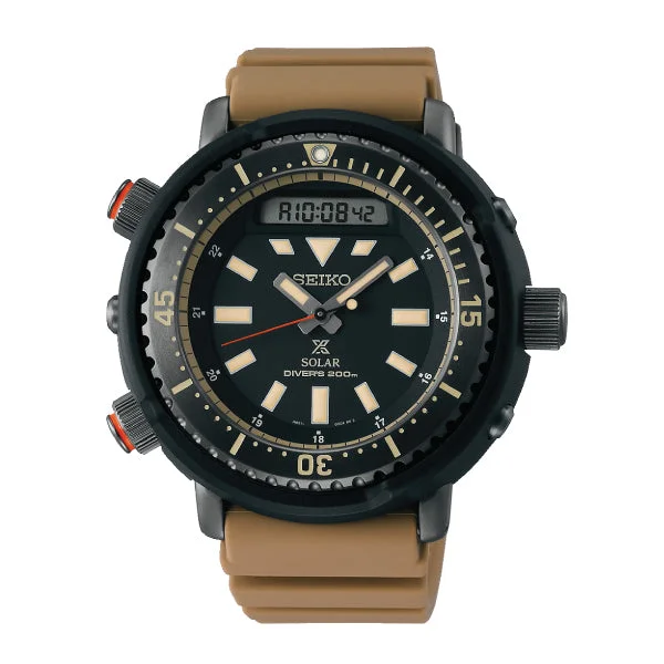 Seiko Prospex Solar Diver's Tan Silicone Strap Watch SNJ029P1 (Not For EU Buyers) (LOCAL BUYERS ONLY)