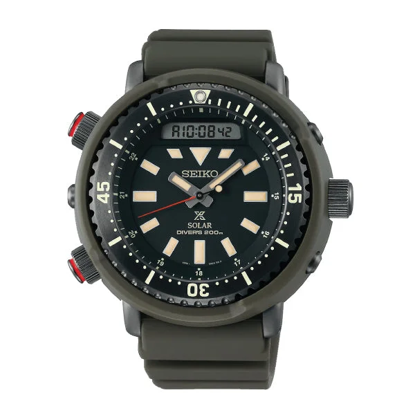 Seiko Prospex Solar Diver's Grey Silicone Strap Watch SNJ031P1 (Not For EU Buyers) (LOCAL BUYERS ONLY)