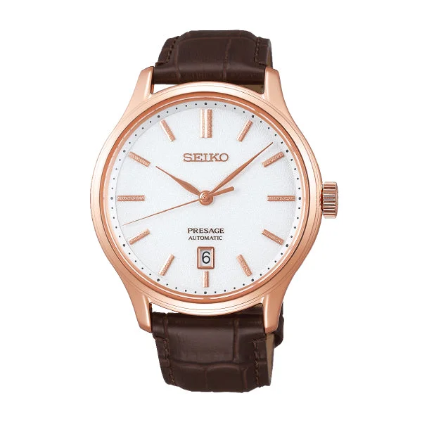 Seiko Presage Automatic Brown Calfskin Leather Strap Watch SRPD42J1 (Not For EU Buyers) (LOCAL BUYERS ONLY)