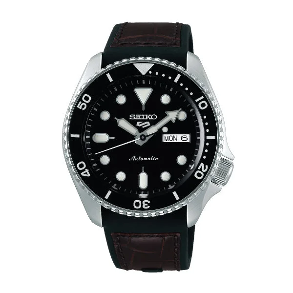 Seiko 5 Sports Automatic Black/Brown Silicone Strap Watch SRPD55K2 (LOCAL BUYERS ONLY)