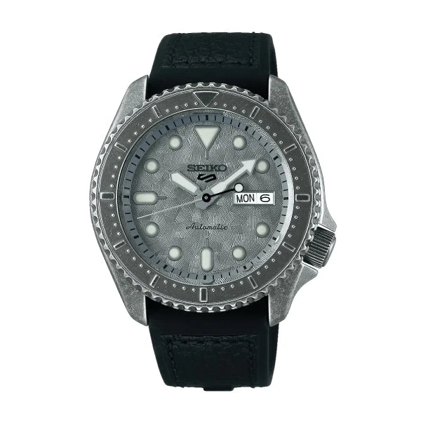 Seiko 5 Sports Automatic Black Calfskin + Silicone Strap Watch SRPE79K1 (LOCAL BUYERS ONLY)