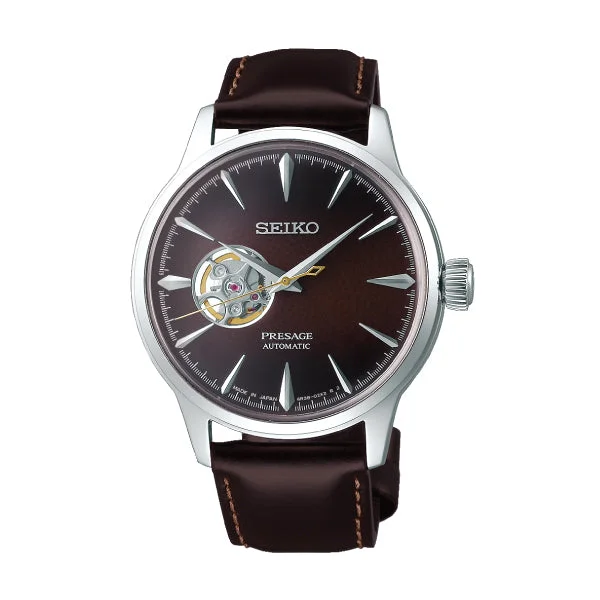 Seiko Presage (Japan Made) Open Heart Automatic Brown Calfskin Leather Strap Watch SSA407J1 (Not For EU Buyers) (LOCAL BUYERS ONLY)