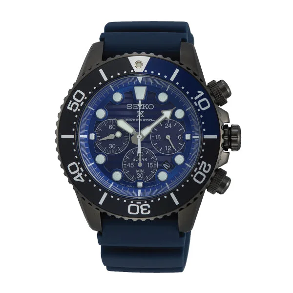 Seiko Prospex Chronograph Air Diver Special Edition Navy Blue Silicone Strap Watch SSC701P1 (Not For EU Buyers) (LOCAL BUYERS ONLY)