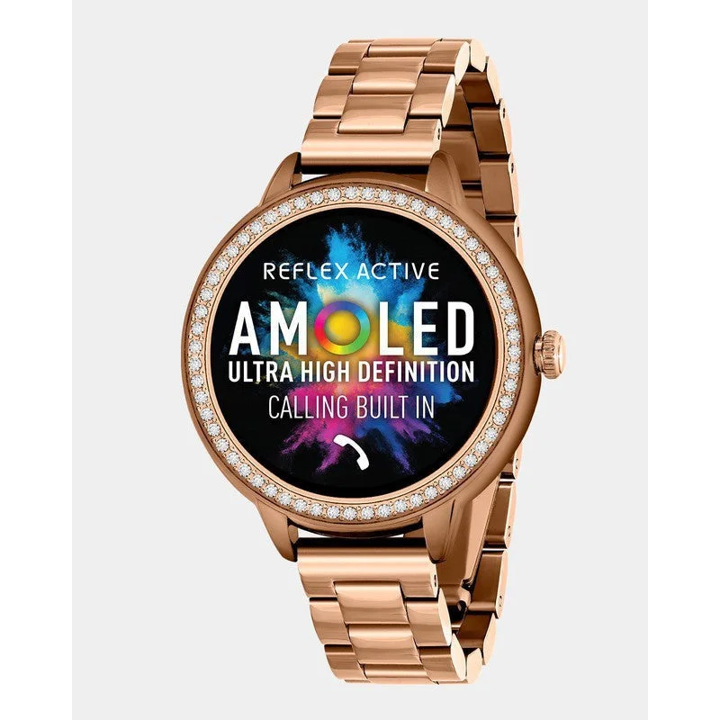 Series 41 Reflex Active Amoled Stone Set Rose Gold Smart Calling Watch