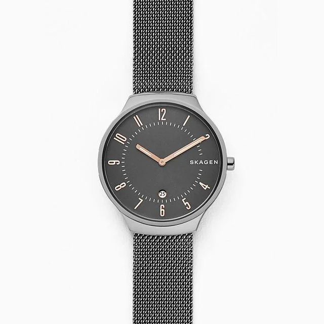 Skagen Men's Grenen Dark Grey Titanium and Steel Mesh Watch SKW6460