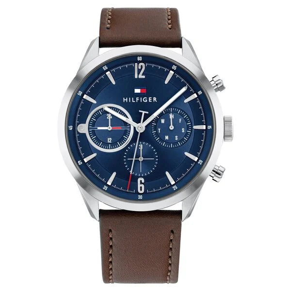 Tommy Hilfiger Blue Dial Leather Strap Watch for Men neth1791940